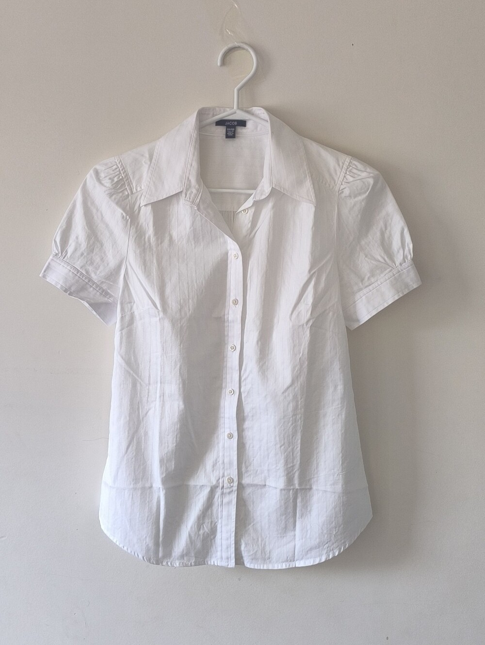 Jacob Classic White Button-Front Short Sleeve Shirt